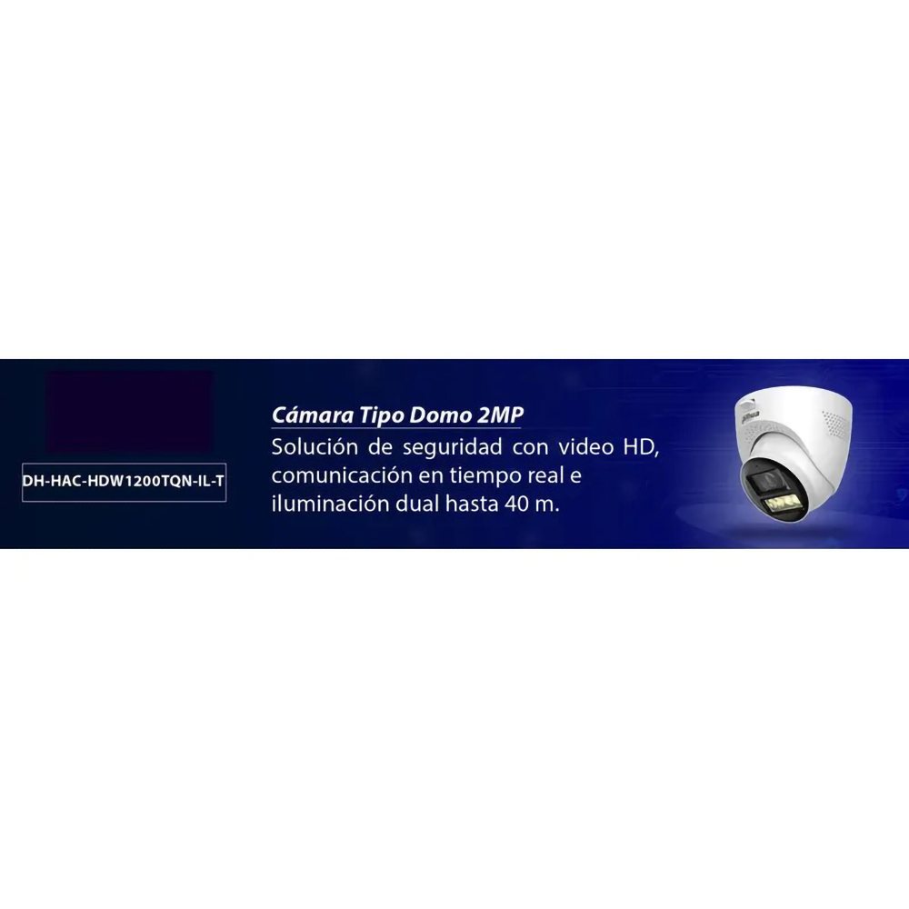 Camara de Seguridad Dahua Domo 2MP Audio Bidireccional Iluminador Dual Blanco - Imagen 3