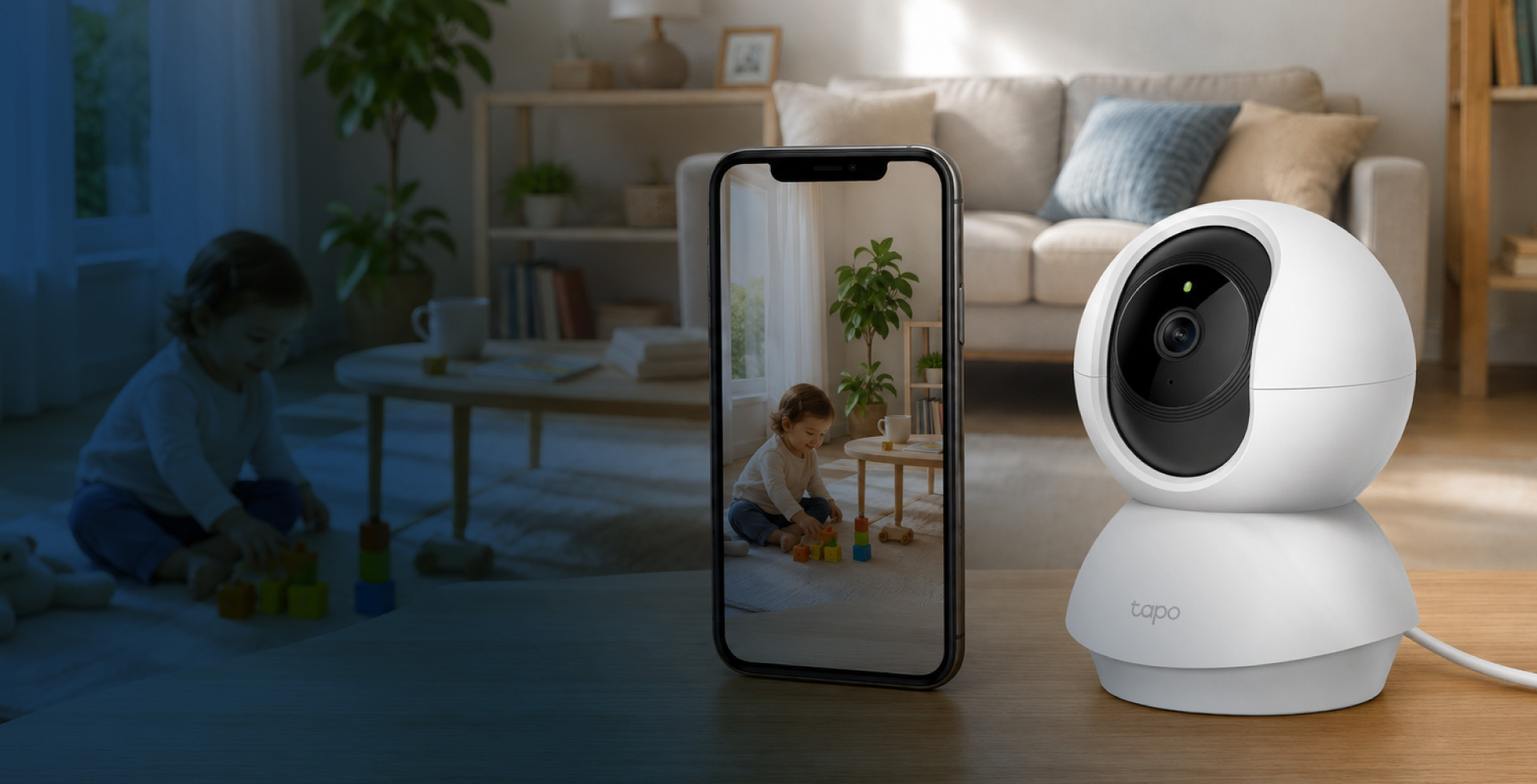 Cámara WiFi para vigilancia de bebé, mascota y hogar